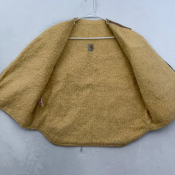Vintage Carhartt Arctic Vest Mens XL Brown Sherpa Line Made In USA 6SV 90s - Picture 9 of 12